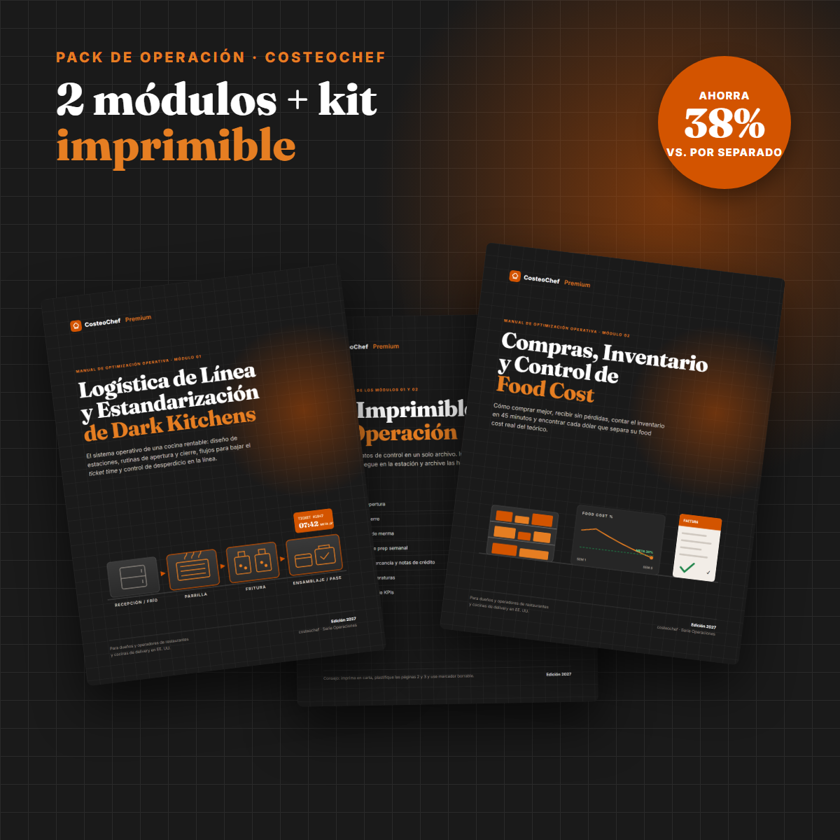 Pack de Operación CosteoChef: Módulo 01, Módulo 02 y Kit Imprimible